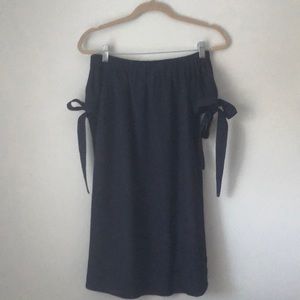 LULUS XS NAVY BLUE OFF-THE-SHOULDER DRESS